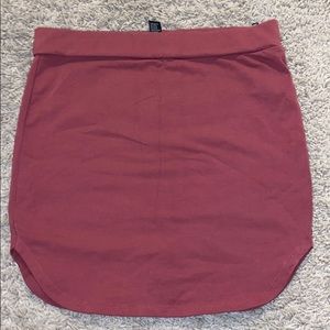 Mauve cotton fitted mini skirt
